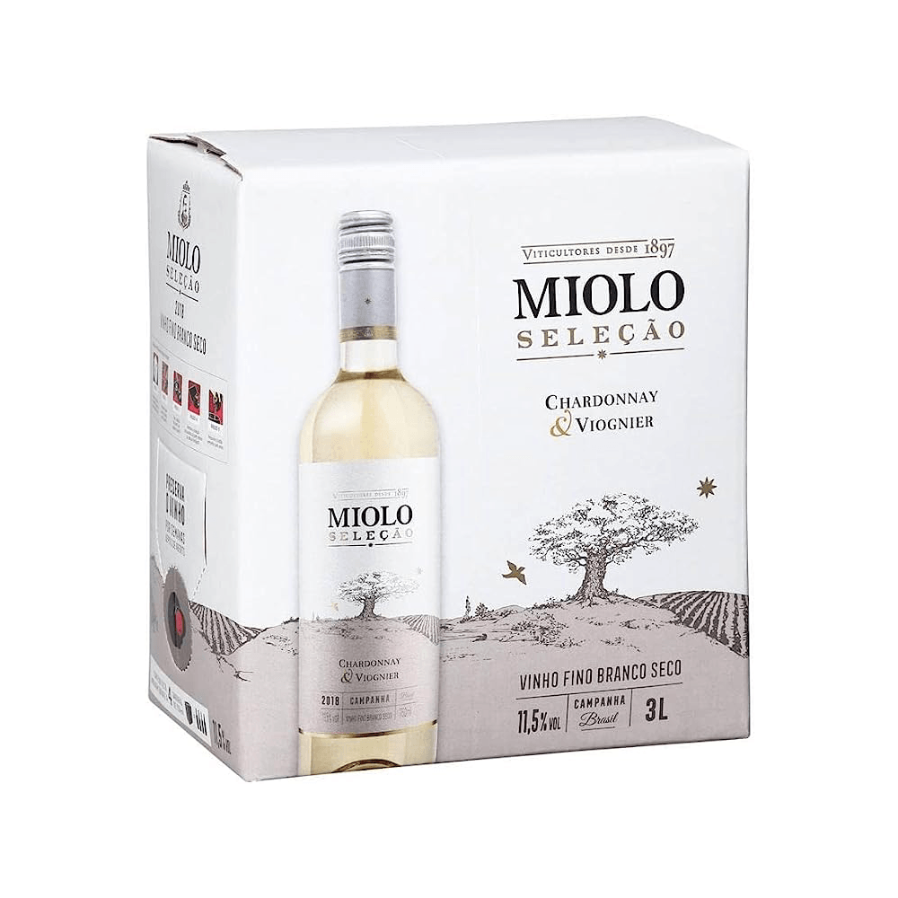 Vinho Branco Brasileiro Miolo Seleção Chardonnay & Viognier Bag in Box 3L