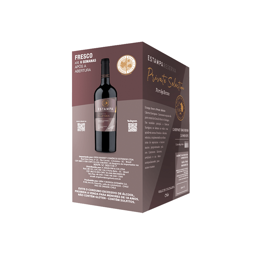 Vinho Tinto Chileno Estampa Reserva Blend bag in box 3L