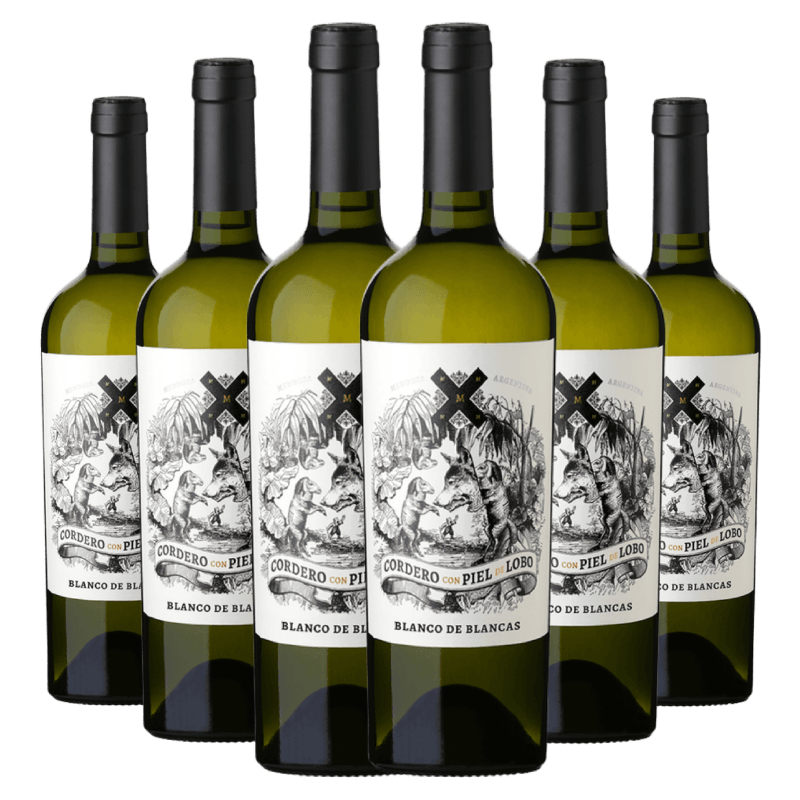 Kit 6 Garrafas Cordero com Piel de Lobo Blanco de Blancas