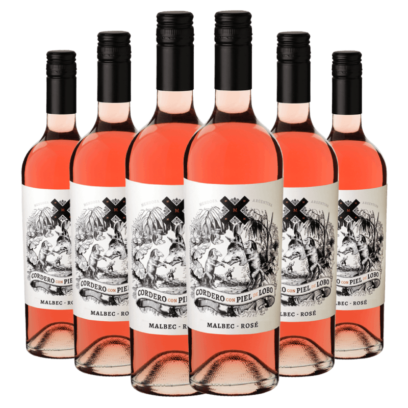 Kit 6 Garrafas Cordero com Piel de Lobo Malbec Rosé