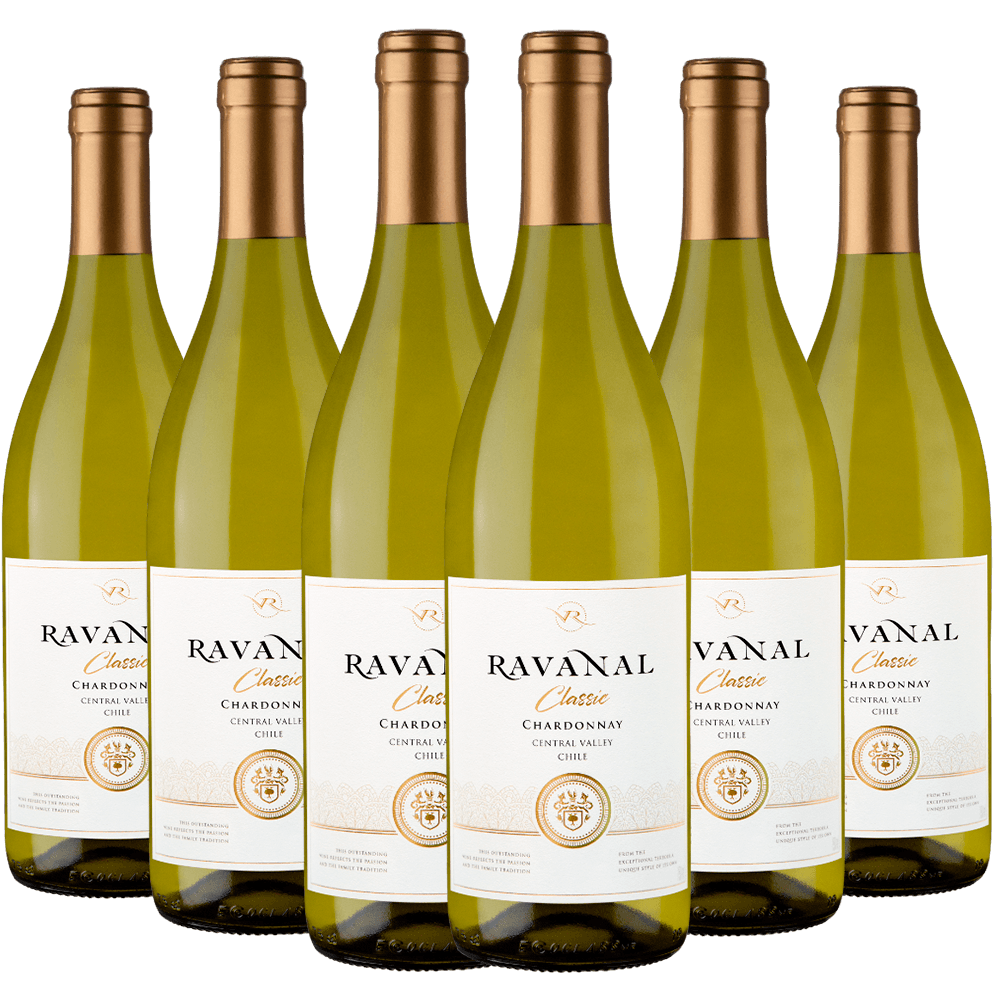 Kit Vinho Ravanal Chardonnay Com 6 Garrafas